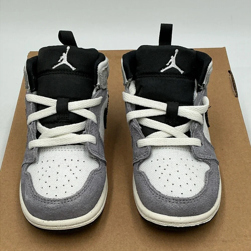 Nike Air Jordan 1 Mid SE Sneakers Toddler 8 Gray White Lifestyle Shoes Ebay4435